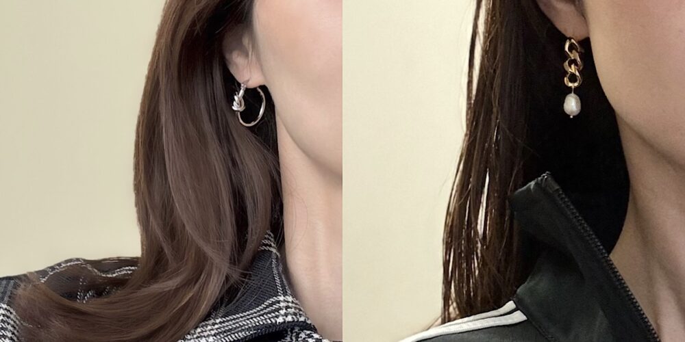 髪をおろしたときのピアスの合わせ方