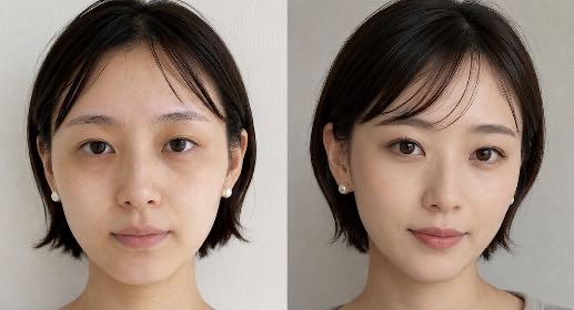 パールアクセサリー ノーメイク比較